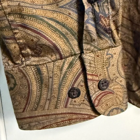 Lauren Ralph Lauren Paisley Cotton Button Down Shirt Brown Green M Heritage Prep - Picture 10 of 17